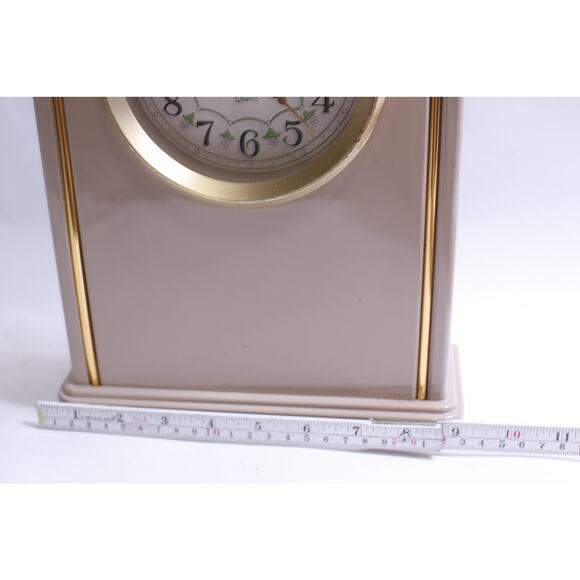 Elgin, Table Clock, Art Deco, Beige, 1980s, 9x12", Arabic Numerals, Elegant - Picture 4 of 4